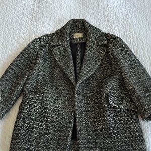 Sandro Women's Black and White Tweed Coat